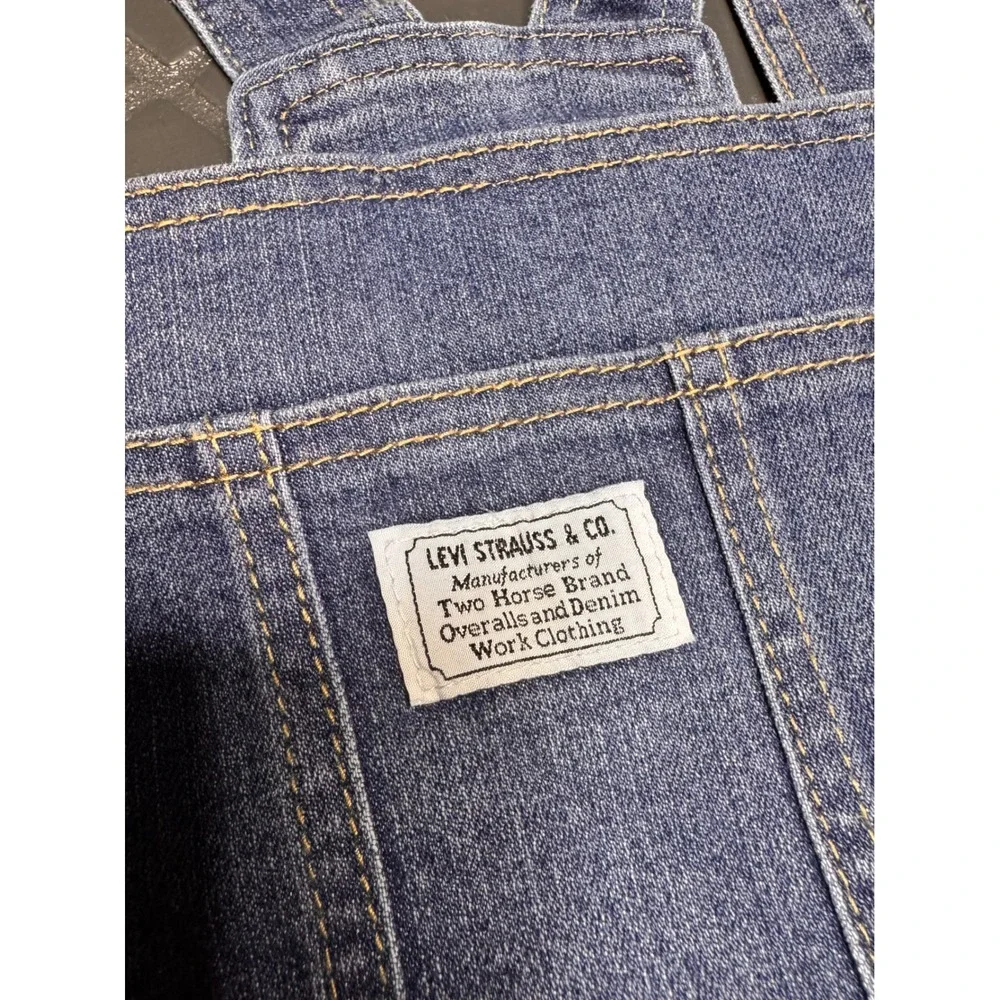 Levis Girls Denim Overall Dress Medium Wash Blue Pinafore Size L 14/16